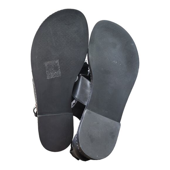 Michael Kors Gallagher Thong Sandals Womens Size 8.5M Black Leather T-Strap - Picture 7 of 7